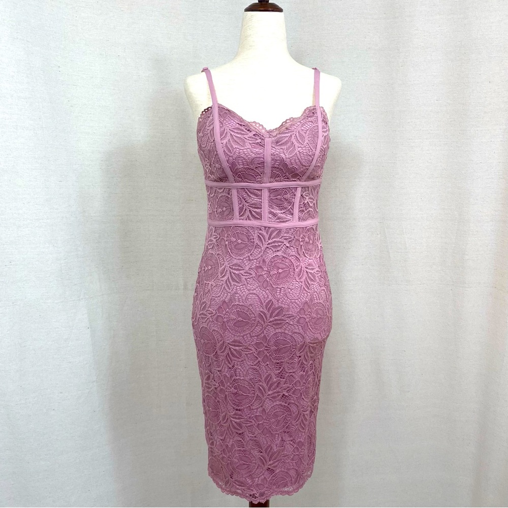 B.Darlin Rose Pink Lace Dress - Picture 1 of 4